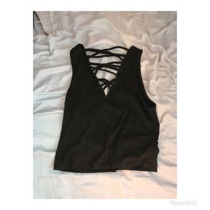 Pacsun double v cris cross crop top/tank.